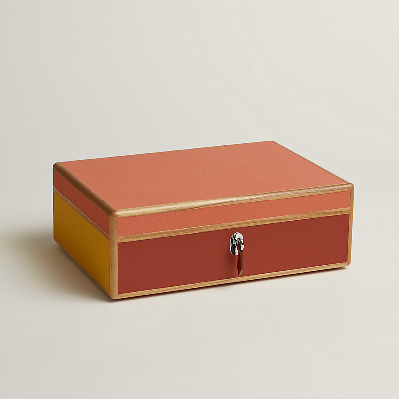 Amalthee Tricolore watch and jewelry box, large model | Hermès USA